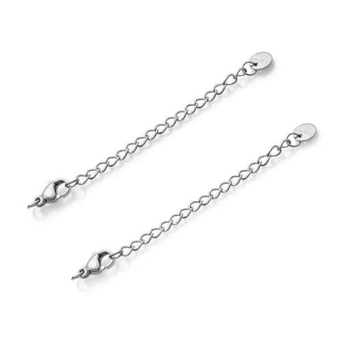 10–20 Stück Edelstahl-Verlängerungskette mit Karabinerverschluss, verlängerte Kette für Armband, Halskette, Schmuckherstellung, DIY-Stahl A, 10 Stück von SEDRGH