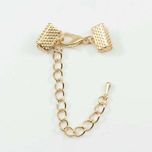 10–50 Stück Quetschperlen, Cove-Verschlüsse, Kordel-Endkappen, Schnurband, Lederclip, Foldover-Verbinder, Zubehör für DIY-Schmuckteile – KC Gold mit Kette – 35 mm 10–50 Stück Quetschperlen, Cove-Verschlüsse, Kordel-Endkappen, Schnurband, Lederclip, Foldover-Verbinder, Zubehör für DIY-Schmuckteile – KC Gold mit Kette – 35 mm von SEDRGH