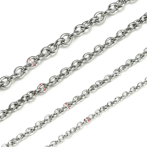 10 Meter/Rolle Edelstahl O-förmige Gliederkabelketten Runde Kette für Armband, Halskette, Schmuckherstellung, DIY, silberfarben, Edelstahl, 1,2 mm 10 Meter/Rolle Edelstahl O-förmige Gliederkabelketten Runde Kette für Armband, Halskette, Schmuckherstellung, DIY, silberfarben, Edelstahl, 1,2 mm von SEDRGH