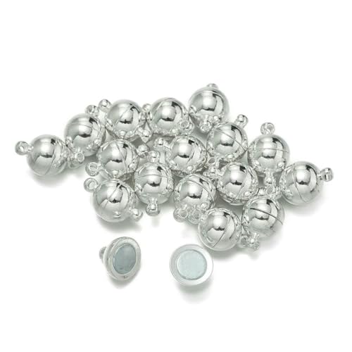 10 Paar/Los 6/8/10 mm runde Form Magnetverschlüsse Verbinder Metallperlen-Endkappe für DIY-Schmuckherstellung Paararmband Halskette-Silber-6 mm 10 Paar/Los 6/8/10 mm runde Form Magnetverschlüsse Verbinder Metallperlen-Endkappe für DIY-Schmuckherstellung Paararmband Halskette-Silber-6 mm von SEDRGH