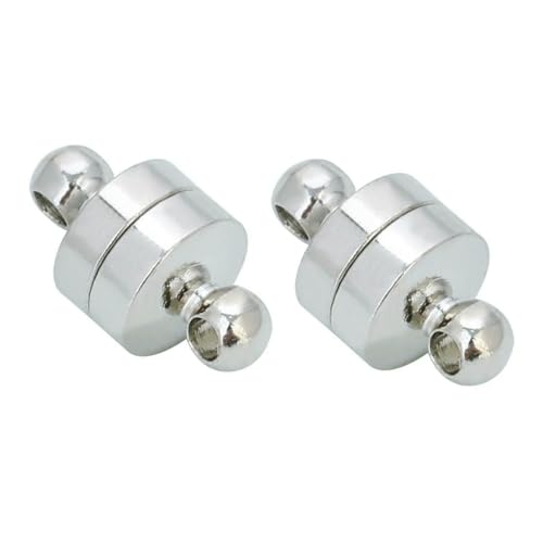 10 Stück/Los Runder Magnetverschluss Zylinder Endschnalle Magnetverschlüsse für Kettenseilverbinder DIY Schmuck Armband Halskette-Rhodium von SEDRGH