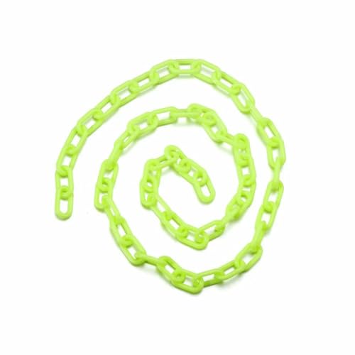 10 Stück 50 cm bunte Acryl-Gliederkette mit Karabinerverschluss, Schlüsselanhänger für Halsketten, Armbänder, bunte Kettenglieder – fluoreszierendes Grün – 50 cm x 1 von SEDRGH