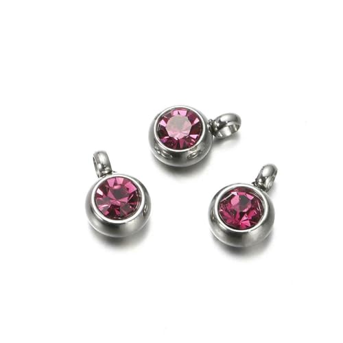 10 Stück 6 mm Edelstahl-Anhänger mit Geburtssteinen, Strass-Kristallperlen, Anhänger für Halsketten, Armbänder, Schmuckherstellung, Stahl, Rosérot, 10 Stück 10 Stück 6 mm Edelstahl-Anhänger mit Geburtssteinen, Strass-Kristallperlen, Anhänger für Halsketten, Armbänder, Schmuckherstellung, Stahl, Rosérot, 10 Stück von SEDRGH