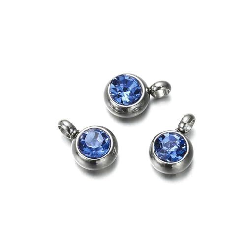 10 Stück 6 mm Edelstahl-Anhänger mit Geburtssteinen, Strass-Kristallperlen, Anhänger für Halsketten, Armbänder, Schmuckherstellung, Stahlblau, 10 Stück 10 Stück 6 mm Edelstahl-Anhänger mit Geburtssteinen, Strass-Kristallperlen, Anhänger für Halsketten, Armbänder, Schmuckherstellung, Stahlblau, 10 Stück von SEDRGH