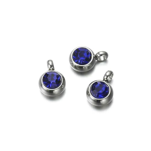 10 Stück 6 mm Edelstahl-Anhänger mit Geburtssteinen, Strass-Kristallperlen, Anhänger für Halsketten, Armbänder, Schmuckherstellung, Stahlschmuck, blau, 10 Stück 10 Stück 6 mm Edelstahl-Anhänger mit Geburtssteinen, Strass-Kristallperlen, Anhänger für Halsketten, Armbänder, Schmuckherstellung, Stahlschmuck, blau, 10 Stück von SEDRGH