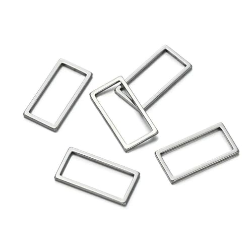 10 Stück Edelstahl Geometrischer Stern Rundrahmen Ohrringe Charms Verbinder für Halsketten Ohrringe Schmuckherstellung Zubehör-Stahl Rechteck-L von SEDRGH