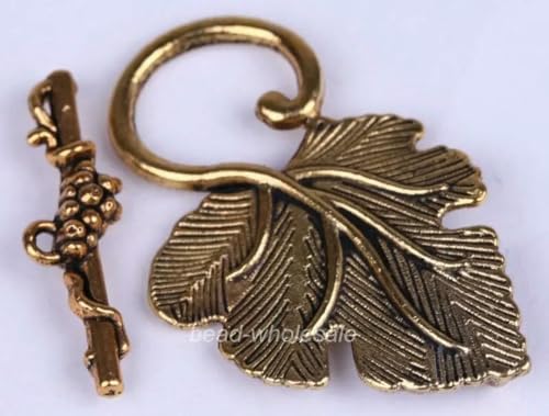10 Stück Weinblatt-Knebelverschlüsse, Verbinder, Silber/Gold/Messing, zum Finden von Schmuck, Herstellung von DIY-Armbändern und Halsketten, Großhandelsversorgung, Gold 10 Stück Weinblatt-Knebelverschlüsse, Verbinder, Silber/Gold/Messing, zum Finden von Schmuck, Herstellung von DIY-Armbändern und Halsketten, Großhandelsversorgung, Gold von SEDRGH