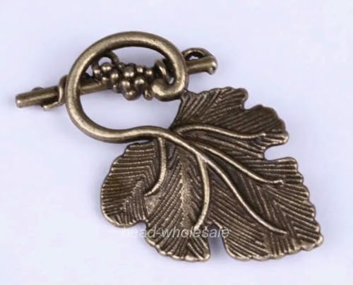 10 Stück Weinblatt-Knebelverschlüsse, Verbinder, Silber/Gold/Messing, zum Finden von Schmuck, Herstellung von DIY-Armbändern und Halsketten, Großhandelsversorgung, Retro-Messing 10 Stück Weinblatt-Knebelverschlüsse, Verbinder, Silber/Gold/Messing, zum Finden von Schmuck, Herstellung von DIY-Armbändern und Halsketten, Großhandelsversorgung, Retro-Messing von SEDRGH