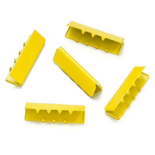 10 Stück bunte Quetschperlen, Hohlverschlüsse, Kordel-Endkappen, Schnurband, Lederclip, Faltverbinder für DIY-Schmuckzubehör, Gelb, 8,5 x 30 mm 10 Stück bunte Quetschperlen, Hohlverschlüsse, Kordel-Endkappen, Schnurband, Lederclip, Faltverbinder für DIY-Schmuckzubehör, Gelb, 8,5 x 30 mm von SEDRGH