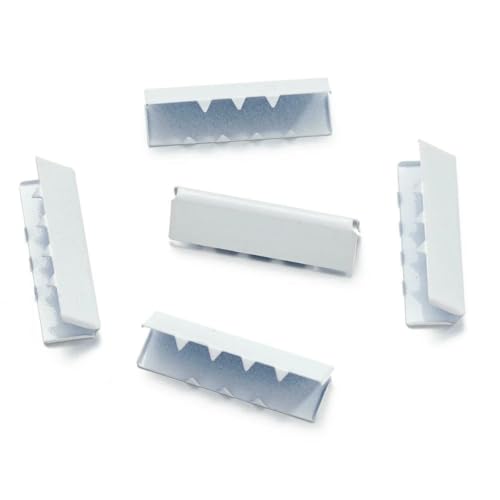 10 Stück bunte Quetschperlen, Hohlverschlüsse, Kordel-Endkappen, Schnurband, Lederclip, Faltverbinder für DIY-Schmuckzubehör, Weiß, 8,5 x 25 mm 10 Stück bunte Quetschperlen, Hohlverschlüsse, Kordel-Endkappen, Schnurband, Lederclip, Faltverbinder für DIY-Schmuckzubehör, Weiß, 8,5 x 25 mm von SEDRGH