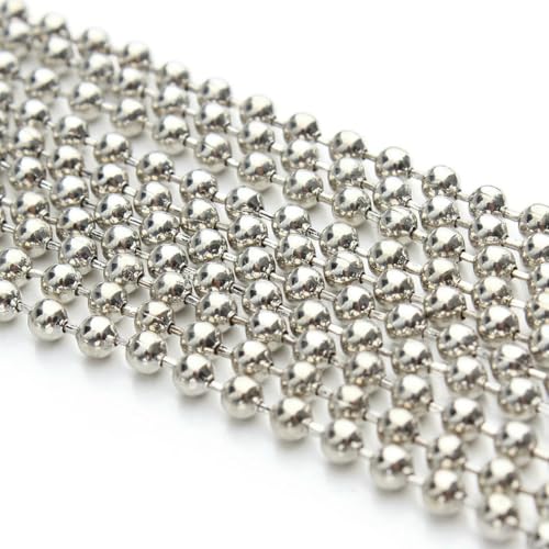 10 Yards/Lot Breite 1,5 mm Bunte Kupferkugelperlenkette Bulk Halskette Armband Damen Glieder- und Schlüsselanhänger für DIY-Schmuckherstellung-Rhodium 10 Yards/Lot Breite 1,5 mm Bunte Kupferkugelperlenkette Bulk Halskette Armband Damen Glieder- und Schlüsselanhänger für DIY-Schmuckherstellung-Rhodium von SEDRGH