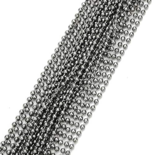 10 m/Los 1,2–3,2 mm Kugelperlenkette, Gold/Silber, für Armbänder, Halsketten, Ketten zur Herstellung von DIY-Schmuck, F680-Gunblack-1,2 mm 10 m/Los 1,2–3,2 mm Kugelperlenkette, Gold/Silber, für Armbänder, Halsketten, Ketten zur Herstellung von DIY-Schmuck, F680-Gunblack-1,2 mm von SEDRGH