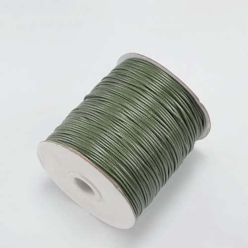 10 m/Los Koreanische gewachste Baumwollschnur, gewachster Faden, Schnur, Riemen, Halskette, Seil, Perle für DIY-Armband zur Schmuckherstellung, Armeegrün, 0,8 mm (10 Meter) von SEDRGH