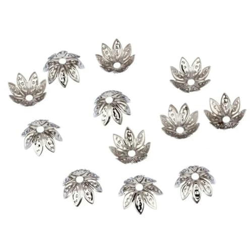 10 mm, 100 Stück, goldene/silbrige Metall-Hohlblumen-Perlenkappen, DIY für Perlen, Schmuckherstellung, Nickelfarbe, 10 mm, 100 Stück 10 mm, 100 Stück, goldene/silbrige Metall-Hohlblumen-Perlenkappen, DIY für Perlen, Schmuckherstellung, Nickelfarbe, 10 mm, 100 Stück von SEDRGH
