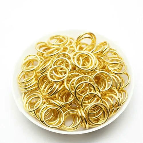 100–200 Stück 4,0 mm 5 mm 6 mm 7 mm 8 mm 10 mm 12 mm offene Biegeringe für Schmuckverbinder, Kettenglieder, goldfarben, 1,2 x 12 mm, 100 Stück von SEDRGH