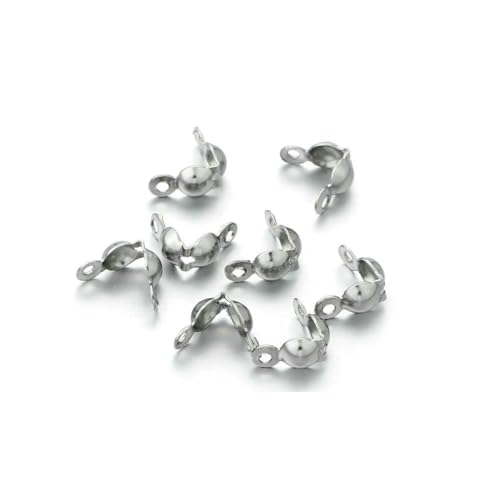 100–200 Stück Verbinderverschluss, 4 x 7 mm, Kugelkette, Kalotte, Endcrimps, Perlen, Verbinderkomponenten für DIY-Schmuckherstellung, Zubehör, Edelstahl, 3–100 Stück von SEDRGH