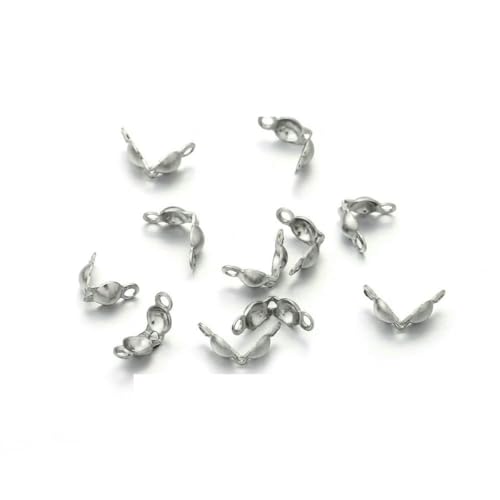 100–200 Stück Verbinderverschluss, 4 x 7 mm, Kugelketten-End-Crimps, Perlen, Verbinderkomponenten für DIY-Schmuckherstellung, Zubehör, Edelstahl, 2–100 Stück von SEDRGH
