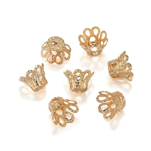 100 Stück/Los Gold Silber Vintage Blumen Filigrane Perlenkappen Charms für Anhänger DIY Schmuckherstellung Finden Zubehör Zubehör-KC Gold-12 x 15 mm 100 Stück/Los Gold Silber Vintage Blumen Filigrane Perlenkappen Charms für Anhänger DIY Schmuckherstellung Finden Zubehör Zubehör-KC Gold-12 x 15 mm von SEDRGH