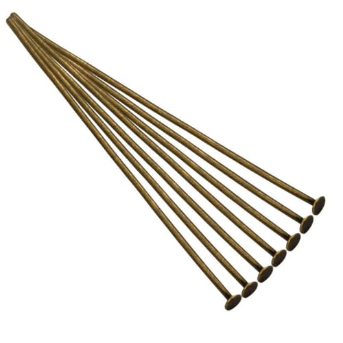 100 Stück/Los Metall Flachkopf Augenkopfstifte Vergoldete Kopfstifte Für Schmuckzubehör Herstellung DIY Handarbeit Zubehör Zubehör-B Bronze-0,7x45mm von SEDRGH