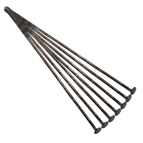 100 Stück/Los Metall Flachkopf Augenkopfstifte Vergoldete Kopfstifte Für Schmuckzubehör Herstellung DIY Handarbeit Zubehör Zubehör-B Schwarz-0,7x30mm von SEDRGH