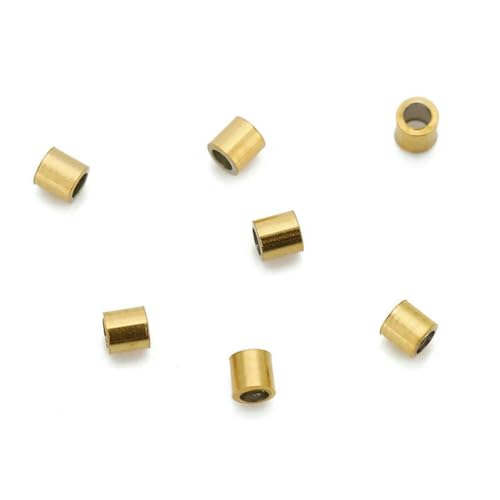 100 Stück 1,5 mm 2 mm 2,5 mm Edelstahl-End-Quetschperlen mit großem Loch, Abstandshalter-Stopperperlen für DIY-Armband, Halskette, Schmuckherstellung-Rohr Gold_b 100 Stück 1,5 mm 2 mm 2,5 mm Edelstahl-End-Quetschperlen mit großem Loch, Abstandshalter-Stopperperlen für DIY-Armband, Halskette, Schmuckherstellung-Rohr Gold_b von SEDRGH