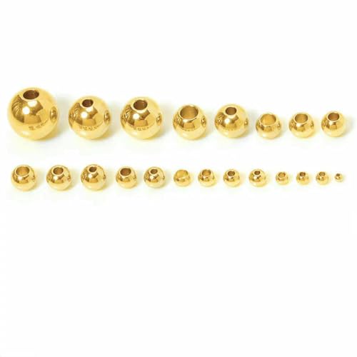 100 Stück 2/3/4/5/6/8/10 mm Edelstahl Goldfarbene Abstandsperlen Charm Lose Perlen DIY Armbänder Perlen zur Schmuckherstellung-Goldfarbe-2x1mm von SEDRGH