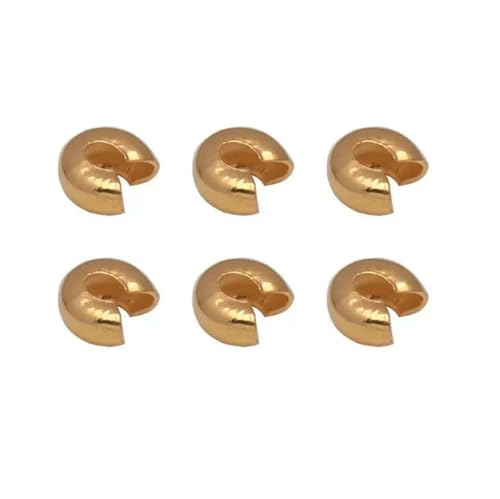 100 Stück 3,0 mm offene Quetschperlen, Abdeckungen, Knotenperlen, Endstücke zur Schmuckherstellung, Silber, Gold, Rhodium, Bronze und Kupfer, Blei, vergoldet, 5 mm, 100 Stück von SEDRGH