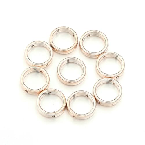 100 Stück 5 Stil Hohlrahmen umwickelte Perlen CCB Mehrform-Perlen-Verbindungsringe für die Schmuckherstellung DIY-Armband-Halsketten-Befunde - Roségold - 15 mm (R) von SEDRGH