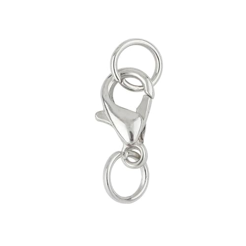 10er-Set Edelstahl-Karabinerverschluss, Biegeringe, Verbinder, Verschluss für Armband, Halskette, Ketten, DIY-Schmuckherstellung, 10/12/14,0 mm - 10 mm, Rhodium 10er-Set Edelstahl-Karabinerverschluss, Biegeringe, Verbinder, Verschluss für Armband, Halskette, Ketten, DIY-Schmuckherstellung, 10/12/14,0 mm - 10 mm, Rhodium von SEDRGH