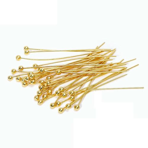 14K/18K Vergoldete Flachkopfnadeln Kugelkopfnadeln Ösennadeln,Zubehör für Schmuck,DIY Zubehör,Schmuckmaterialien Großhandel-18K vergoldet-20mm-50 Stück von SEDRGH