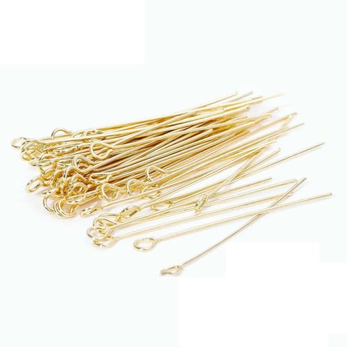 14K/18K vergoldete Flachkopfstifte, Kugelkopfstifte, Ösenstifte, Schmuckzubehör, DIY-Zubehör, Schmuckmaterialien, Großhandel - 14K vergoldet_a-30mm-50 Stück von SEDRGH