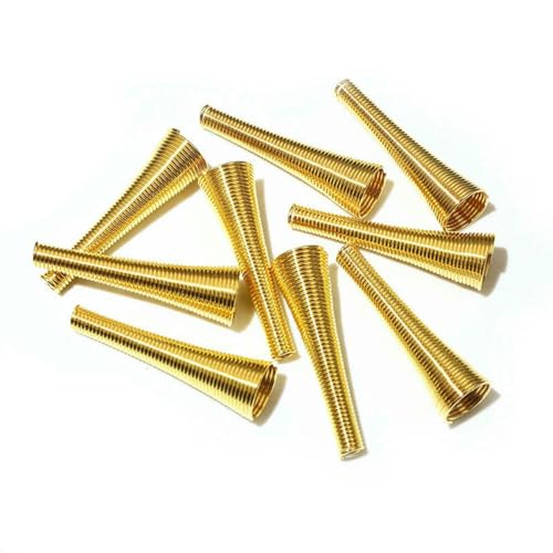 15 Stück Metallfeder-Trichterform-Abstandshalter-Perlenkappen DIY-Perlenzubehör Kegelfeder-Spiral-Endkappen für Schmuckherstellungszubehör-Gold von SEDRGH