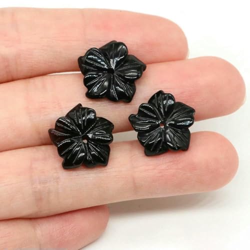 15 mm Kristall-Pfirsichblüten-Blumen-Abstandsperlen, Naturstein, lose Perlen für DIY-Ohrring-Armband-Halsketten-Schmuckherstellung, Schwarzer Obsidian, 5 Stück 15 mm Kristall-Pfirsichblüten-Blumen-Abstandsperlen, Naturstein, lose Perlen für DIY-Ohrring-Armband-Halsketten-Schmuckherstellung, Schwarzer Obsidian, 5 Stück von SEDRGH