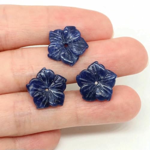 15 mm Kristall-Pfirsichblüten-Blumen-Abstandsperlen, Naturstein, lose Perlen für DIY-Ohrring-Armband-Halsketten-Schmuckherstellung, blauer Sodalith, 5 Stück 15 mm Kristall-Pfirsichblüten-Blumen-Abstandsperlen, Naturstein, lose Perlen für DIY-Ohrring-Armband-Halsketten-Schmuckherstellung, blauer Sodalith, 5 Stück von SEDRGH