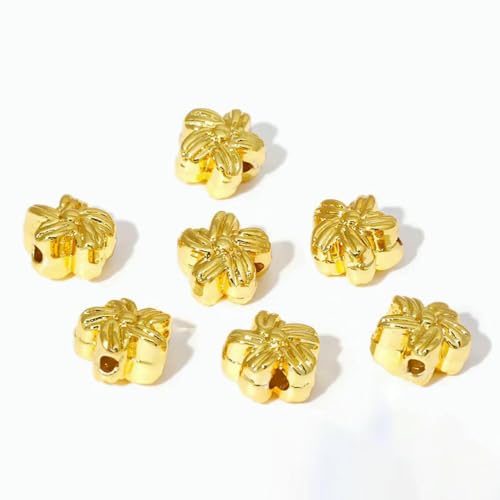18 Karat vergoldete Abstandsperlen in Blumenform, Trenner, Messingarmbandperlen zur Schmuckherstellung, Beschläge, DIY, Handarbeit, Kunsthandwerk, 18 Karat vergoldet, 40 Stück von SEDRGH