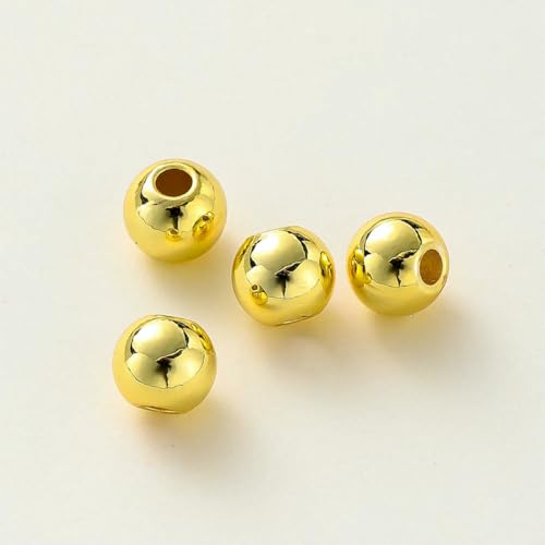 2–6 mm 14 Karat/18 Karat vergoldete glatte runde Messingperlen, lose Abstandsperlen für die Herstellung von DIY-Schmuck und Halsketten, 18 Karat Gold, 2 mm x 100 Stück 2–6 mm 14 Karat/18 Karat vergoldete glatte runde Messingperlen, lose Abstandsperlen für die Herstellung von DIY-Schmuck und Halsketten, 18 Karat Gold, 2 mm x 100 Stück von SEDRGH