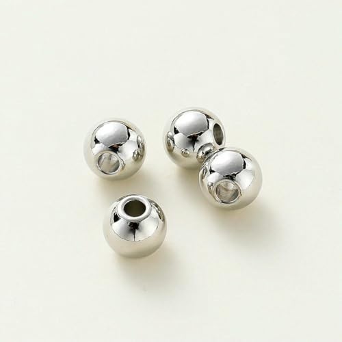 2–6 mm 14 Karat/18 Karat vergoldete glatte runde Messingperlen, lose Abstandsperlen für die Herstellung von DIY-Schmuck und Halsketten-Befunde – Platin – 4,0 mm x 50 Stück 2–6 mm 14 Karat/18 Karat vergoldete glatte runde Messingperlen, lose Abstandsperlen für die Herstellung von DIY-Schmuck und Halsketten-Befunde – Platin – 4,0 mm x 50 Stück von SEDRGH