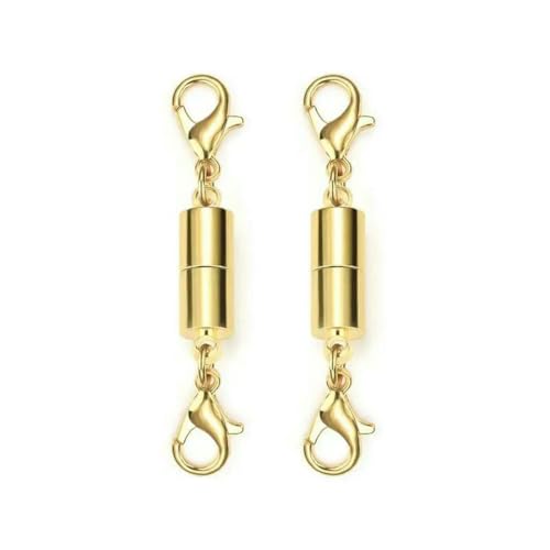 2 Stück Magnetverschlüsse für die Schmuckherstellung, DIY-Armband, Halskette, Magnetverschluss, Verbindungsschnalle, Zubehör, Verlängerungskette, Stil 6, Gold von SEDRGH