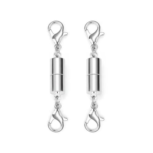 2 Stück Magnetverschlüsse für die Schmuckherstellung, DIY-Armband, Halskette, Magnetverschluss, Verbindungsschnalle, Zubehör, Verlängerungskette, Stil 6, Silber von SEDRGH