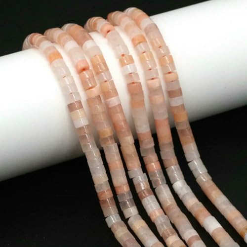 2 x 4,0 mm flache, runde Naturstein-Abstandsperlen, Amethyst, Lapislazuli, lose Edelstein-Rondelle-Perle für die Schmuckherstellung, DIY-Armband, Halskette, Sonnenstein, 10 Stränge von SEDRGH