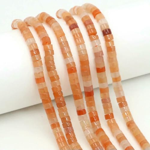 2 x 4,0 mm flache, runde Naturstein-Abstandsperlen, Amethyst, Lapislazuli, lose Edelstein-Rondelle-Perle für die Schmuckherstellung, DIY-Armband, Halskette – Roter Aventurin – 5 Stränge 2 x 4,0 mm flache, runde Naturstein-Abstandsperlen, Amethyst, Lapislazuli, lose Edelstein-Rondelle-Perle für die Schmuckherstellung, DIY-Armband, Halskette – Roter Aventurin – 5 Stränge von SEDRGH