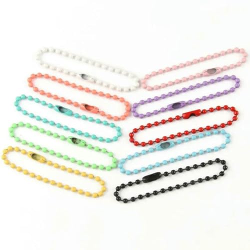 20 Stück/Los 2,4 mm Kugelperlenketten passend für Schlüsselanhänger/Puppen/Etiketten, Handanhänger-Anschluss für DIY-Armband, Schmuckherstellung, Zubehör, 12 cm, gemischte Kette, 80 Stück 20 Stück/Los 2,4 mm Kugelperlenketten passend für Schlüsselanhänger/Puppen/Etiketten, Handanhänger-Anschluss für DIY-Armband, Schmuckherstellung, Zubehör, 12 cm, gemischte Kette, 80 Stück von SEDRGH