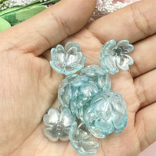 20 Stück 15,5 mm Blumen-Acrylperlenkappen-Anhänger für DIY-Schmuckherstellung, handgefertigt, für Ohrringe, Armbänder, Halsketten, Zubehör, Himmelblau 20 Stück 15,5 mm Blumen-Acrylperlenkappen-Anhänger für DIY-Schmuckherstellung, handgefertigt, für Ohrringe, Armbänder, Halsketten, Zubehör, Himmelblau von SEDRGH