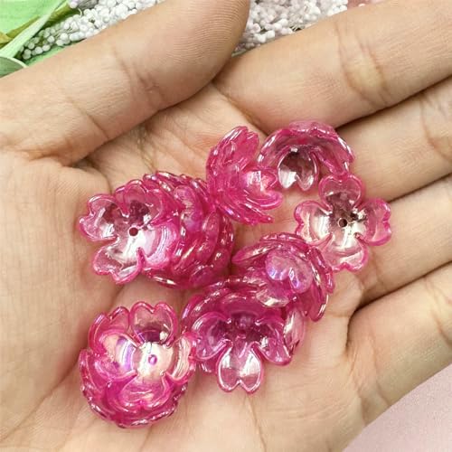 20 Stück 15,5 mm Blumen-Acrylperlenkappen-Anhänger für DIY-Schmuckherstellung, handgefertigt für Ohrringe, Armbänder, Halsketten, Zubehör, Rosérot 20 Stück 15,5 mm Blumen-Acrylperlenkappen-Anhänger für DIY-Schmuckherstellung, handgefertigt für Ohrringe, Armbänder, Halsketten, Zubehör, Rosérot von SEDRGH