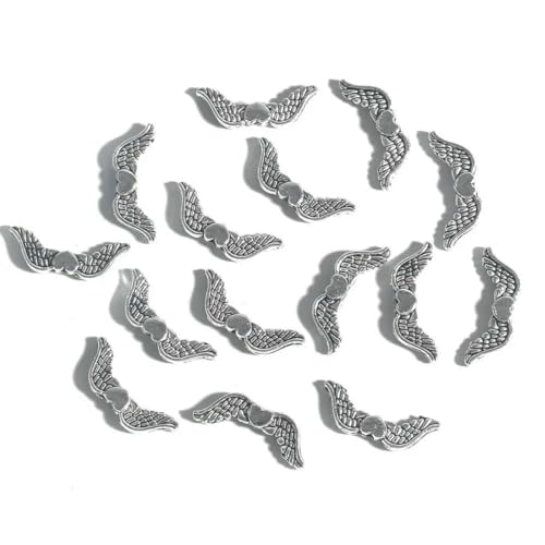 20 Stück Antiksilber Farbe Hohl Engelsflügel Charm Abstandshalter Perlen für Schmuckherstellung Zubehör DIY Ohrringe Halskette Armband-20 Stück 20 Stück Antiksilber Farbe Hohl Engelsflügel Charm Abstandshalter Perlen für Schmuckherstellung Zubehör DIY Ohrringe Halskette Armband-20 Stück von SEDRGH