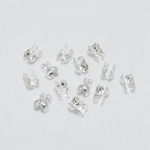 200 Stück 1,5 2,4 3,2 mm Kugelkettenverschlüsse Kalotten Endcrimps Perlen Kugelhalskettenverbinder Beschläge für DIY-Schmuckherstellung-Silber-2,4,0 mm von SEDRGH