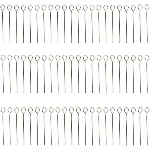 200 Stück 1,6 2,0 3,0 cm Mini-Metalldraht-Ösennadeln zum Perlensticken, kleine offene Ösenkopfnadeln, Großpackung für DIY-Bastelperlen, Schmuckherstellung, silberfarben, 20 mm von SEDRGH