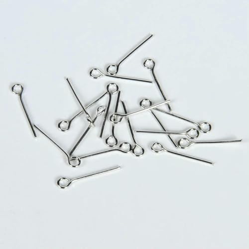 200 Stück 1,6 2,0 3,0 cm Mini-Metalldraht-Ösennadeln zum Perlensticken, kleine offene Ösenkopfnadeln, lose für DIY-Bastelperlen, Schmuckherstellung, Rhodium, 30 mm von SEDRGH