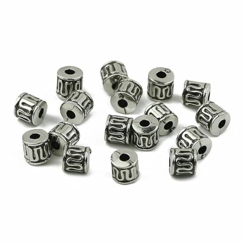 200 Stück CCB Antike versilberte Perlen Durchgangsloch Lose Perlen für die Schmuckherstellung Armbänder Halsketten DIY Zubehör Zubehör-5MM 200 Stück von SEDRGH