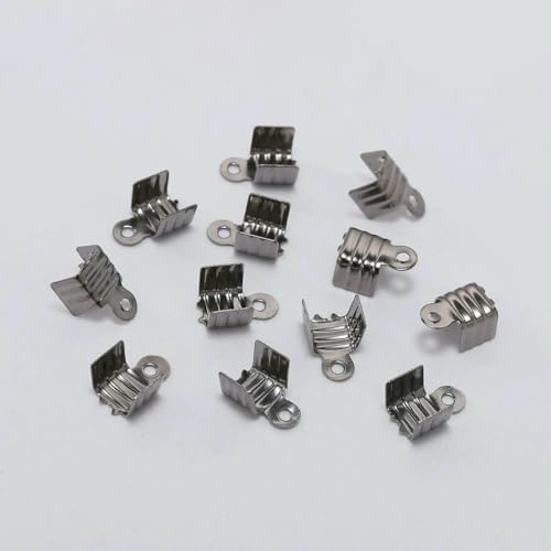 200 Stück Gold/Silber, kleine Kordel-Endspitze, umklappbar, Dreidraht-Verschluss, Quetschperlen-Schnallenverbinder für Schmuckherstellung, Zubehör, DIY, Gun Black, 8 x 200 Stück Gold/Silber, kleine Kordel-Endspitze, umklappbar, Dreidraht-Verschluss, Quetschperlen-Schnallenverbinder für Schmuckherstellung, Zubehör, DIY, Gun Black, 8 x von SEDRGH